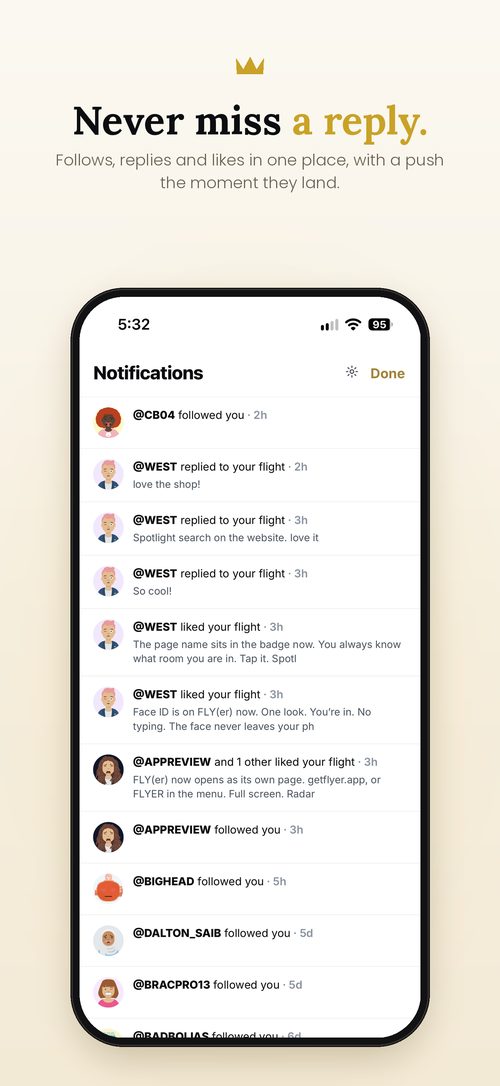 Never miss a reply